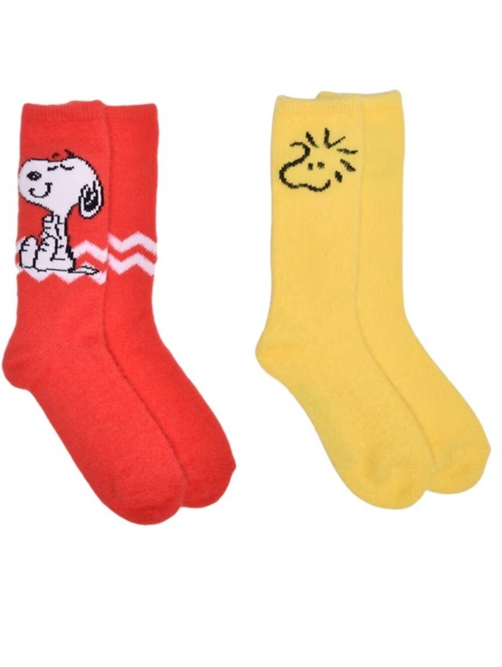 Peanuts  Snoopy Woodstock Fuzzy Womens Boots Socks, Shoe Size 4-10 2-Pack New